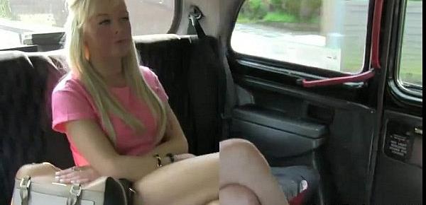  Hot blonde fucked in fake taxi on sunny day